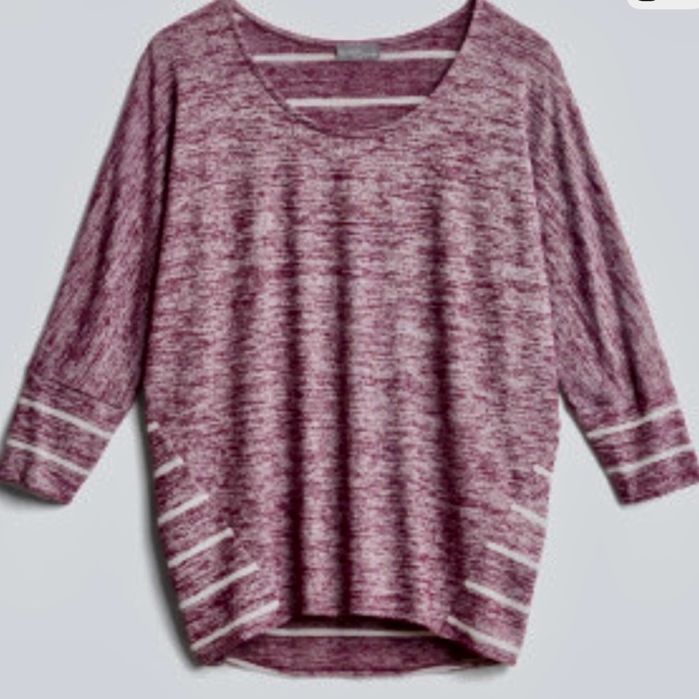Market & Spruce Heathered Burgundy Mixed Fabric Rop